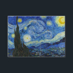 Carte De Visite La nuit étoilée, 1889 par Vincent van Gogh<br><div class="desc">La nuit étoilée,  1889 par Vincent van Gogh. Il représente la vue depuis la fenêtre est de sa chambre d'asile à Saint-Rémy-de-Provence,  juste avant le lever du soleil,  avec l'ajout d'un village imaginaire.</div>