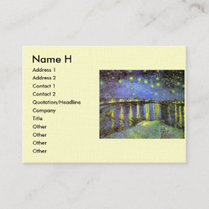 Carte De Visite La nuit étoilée de Vincent van Gogh au-dessus du