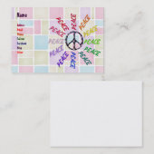 Carte De Visite La paix exprime le cercle (Devant / Derrière)