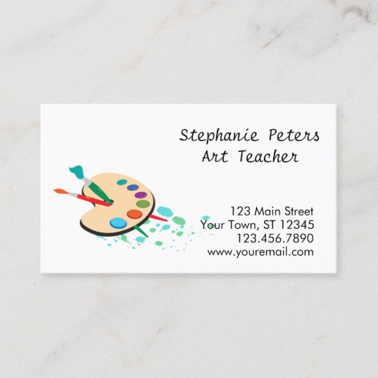 Carte De Visite La palette de l'artiste (Devant)