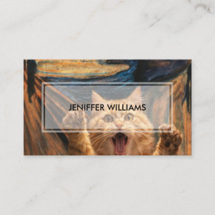 Carte De Visite La parodie d'art du chat qui hurle