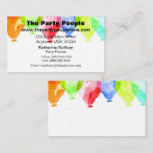 Carte De Visite La partie d'aquarelle monte en ballon le (Devant / Derrière)