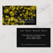 Carte De Visite La partie jaune allume (musique ou le DJ) des (Devant / Derrière)