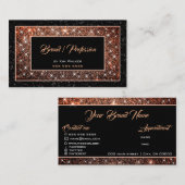 Carte De Visite La Parties scintillant de l'or noir Rose sur les m (Devant / Derrière)