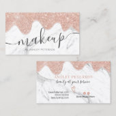 Carte De Visite La parties scintillant d'or rose moderne goutte à  (Devant / Derrière)