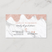 Carte De Visite La parties scintillant d'or rose moderne goutte à  (Dos)
