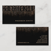 Carte De Visite La Parties scintillant Noire d'Or Sparkle Glamour  (Devant / Derrière)