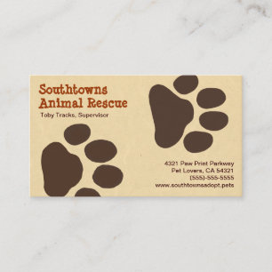 Carte De Visite La patte de chien dépiste des services de soin de