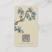Carte De Visite La Pêche Bleue Orientale Fleurit Élégante Sakura C (Dos)