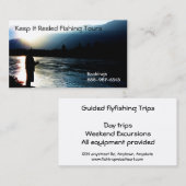 Carte De Visite La pêche de silhouette de pêcheur guide des (Devant / Derrière)