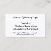 Carte De Visite La pêche de silhouette de pêcheur guide des (Dos)