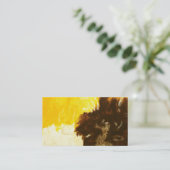 Carte De Visite La peinture d'art abstrait s'égoutte le brun jaune (Debout devant)