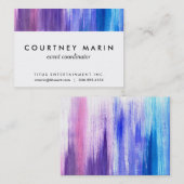 Carte De Visite La peinture pourpre rose d'aqua frotte la peinture (Devant / Derrière)