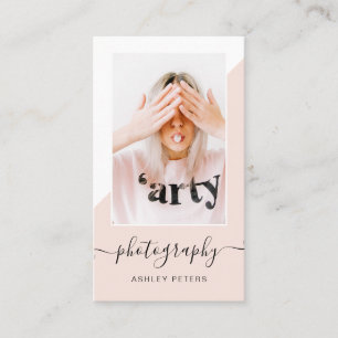 Carte De Visite La photographie moderne rougissent photo rose de