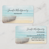 Carte De Visite La plage côtière avec un bateau de pêche (Devant / Derrière)