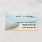 Carte De Visite La plage côtière avec un bateau de pêche (Dos)