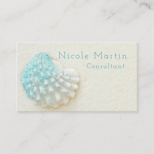 Carte De Visite La plage de sable blanc de la Marine Blue Shell (Devant)