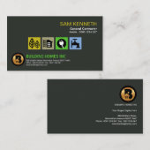 Carte De Visite La plaquette de l'entrepreneur vert élégant (Devant / Derrière)