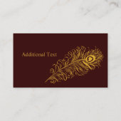 Carte De Visite La plume élégante moderne de Peacock (Dos)