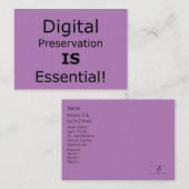Carte De Visite La préservation numérique est essentielle ! (Devant / Derrière)