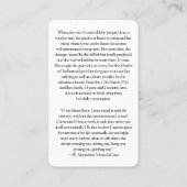 Carte De Visite La prière carde Alexandrina béni par | (Dos)