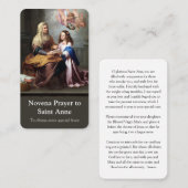 Carte De Visite La prière carde la prière St Anne de Novena de | (Devant / Derrière)
