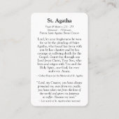 Carte De Visite La prière carde St Agatha 1 de | (Dos)