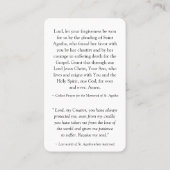 Carte De Visite La prière carde St Agatha 2 de | (Dos)