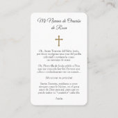 Carte De Visite La prière carde St espagnol Therese de | (Dos)