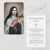 Carte De Visite La prière carde St espagnol Therese de | (Devant / Derrière)