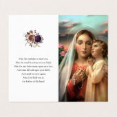 Carte De Visite La prière catholique carde la dévotion de mères de (Extérieur déplié)