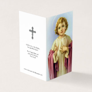Carte De Visite La prière catholique carde le nourrisson de | de
