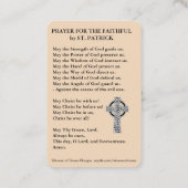 Carte De Visite La prière catholique de la Saint-Patrick (Dos)
