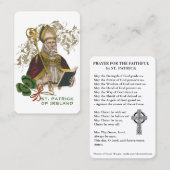 Carte De Visite La prière catholique de la Saint-Patrick (Devant / Derrière)