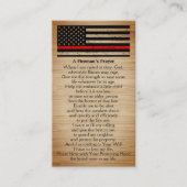 Carte De Visite La Prière du pompier rustique en gros ligne rouge  (Devant)