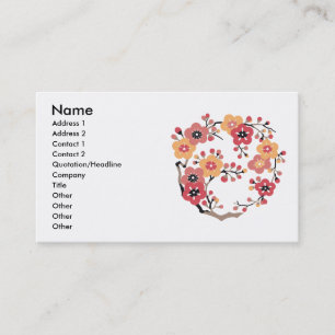 Carte De Visite La prune japonaise fleurit cercle