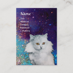 CARTE DE VISITE LA REINE DES CHATS BLANCS, MONOGRAMME