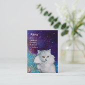 CARTE DE VISITE LA REINE DES CHATS BLANCS, MONOGRAMME (Debout devant)