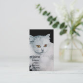 CARTE DE VISITE LA REINE DES CHATS BLANCS MONOGRAMME (Debout devant)