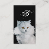 CARTE DE VISITE LA REINE DES CHATS BLANCS MONOGRAMME (Dos)