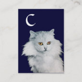 Carte De Visite LA REINE DES CHATS BLANCS, papier de perle bleu MO (Dos)