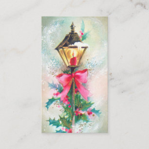 Carte De Visite La rétro lumière de Noël vintage ajoutent la ca