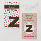 Carte De Visite La sucrerie de couleur de polka pointille (Devant / Derrière)