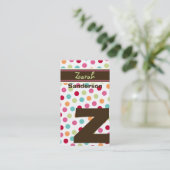 Carte De Visite La sucrerie de couleur de polka pointille (Debout devant)