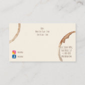 Carte De Visite la tasse de café moderne d'aquarelle de barman (Dos)