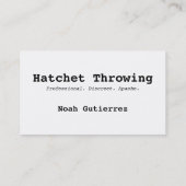 Carte De Visite La télécarte du lanceur de cognée d'américain (Dos)