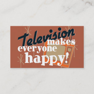 Carte De Visite La Télévision Rend Tout Le Monde Heureux ! Cuivre 