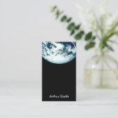 Carte De Visite La terre de l'espace avec le code de QR (Debout devant)