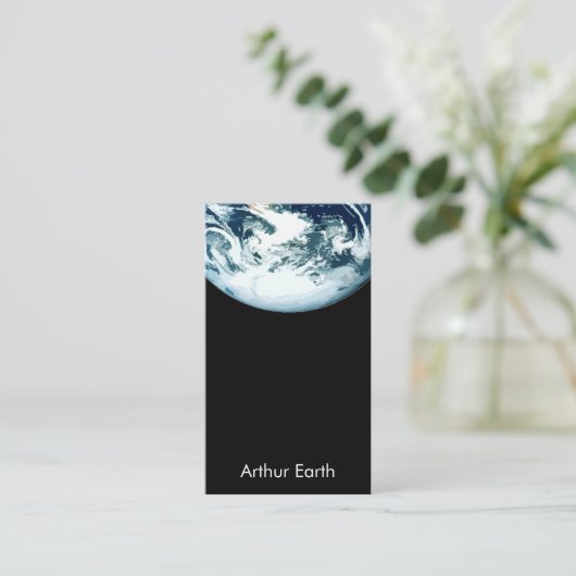 Carte De Visite La terre de l'espace avec le code de QR (Debout devant)