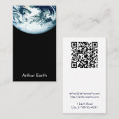 Carte De Visite La terre de l'espace avec le code de QR (Devant / Derrière)